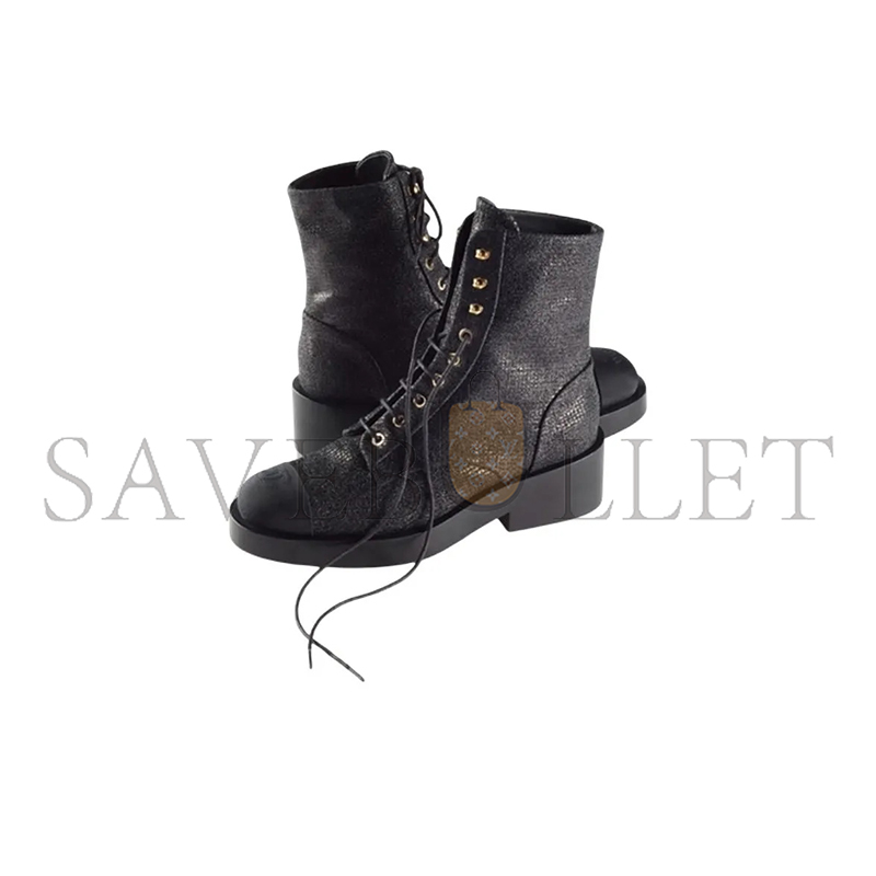 CHANEL LACE-UPS FABRIC & GROSGRAIN BLACK G39162 Y55902 94305